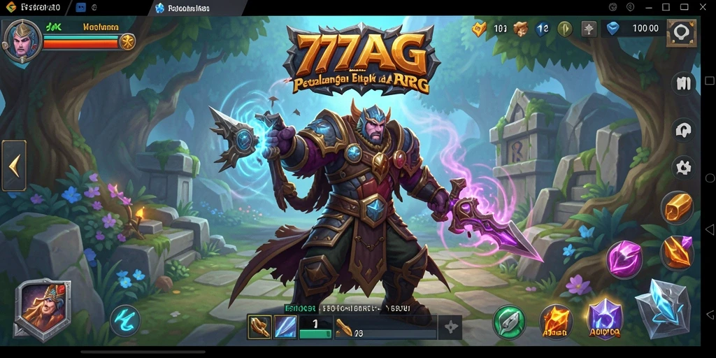 Tampilan aksi seru dalam gameplay ARPG 77AG yang penuh tantangan.