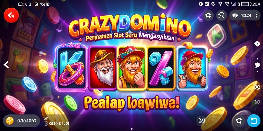 Tampilan gameplay seru dalam CRAZYDOMINO dengan tema menarik.