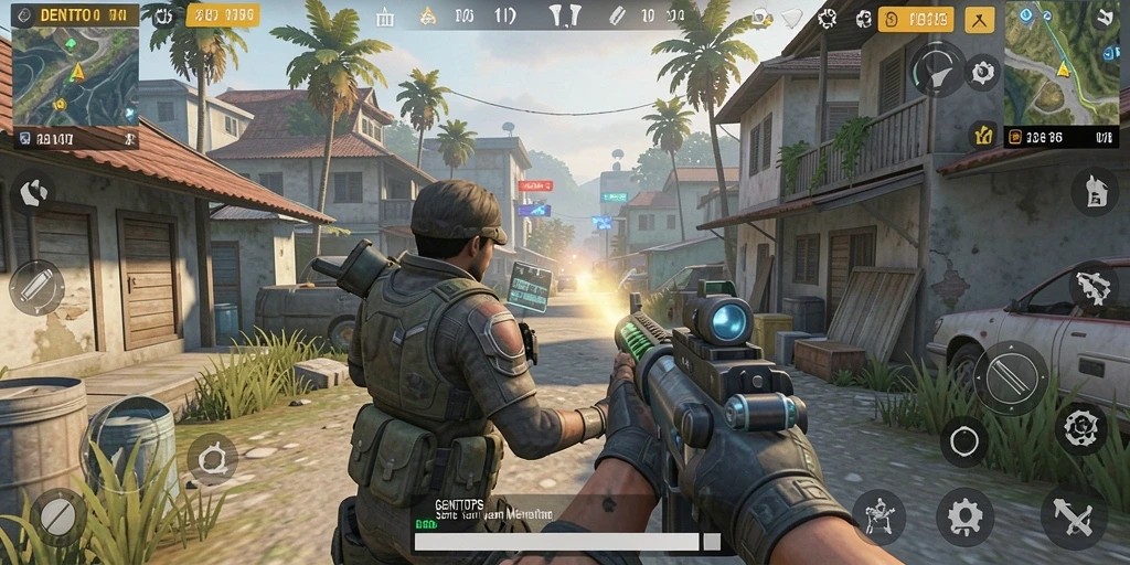 Gameplay intens DENTOTO dengan aksi TPS yang mendebarkan.