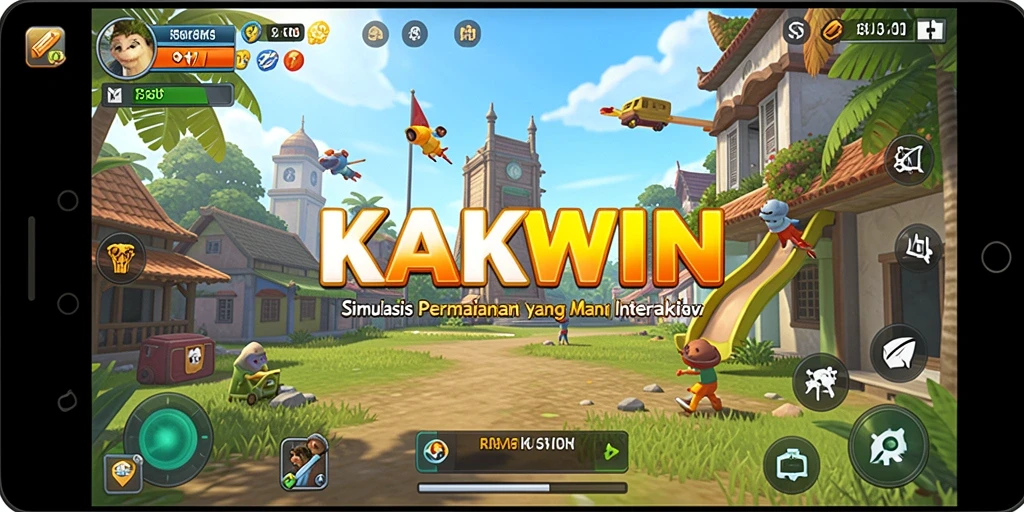 Tampilan gameplay KAKWIN yang interaktif dan menarik.