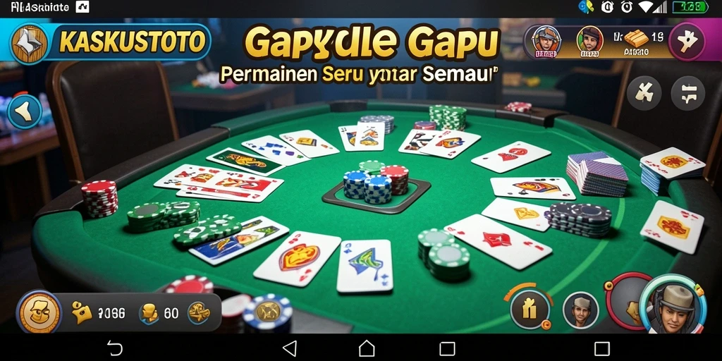 Screenshot KASKUSTOTO menunjukkan gameplay Gaple yang seru dan menantang.