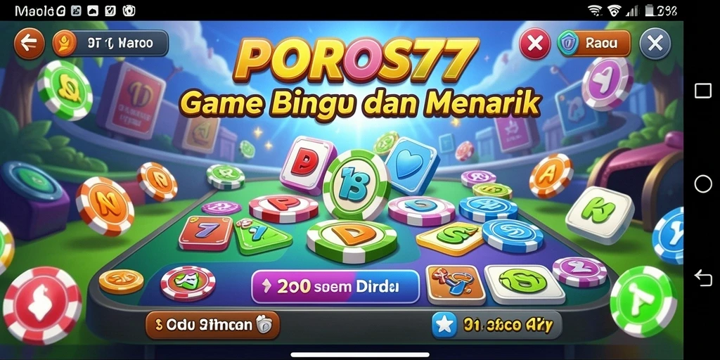 Screenshot utama POROS77 menampilkan gameplay Bingo yang menarik dan interaktif.